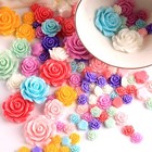 Craft Diy Mixed Color Flatback Resin Rose Flower Cabochon 6mm-28mm Embellishment