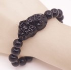 10mm Bound Black Beads 20mmx35mm Pixiu Lucky Bracelet Feng Shui 7  Long