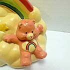 Vintage Care Bear Coin Bank 1985 Ceramic Rainbow Bear 