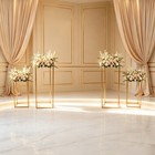 Flower Stand Set 4 Pcs Gold Rectangular For Wedding Party Birthday Decoration