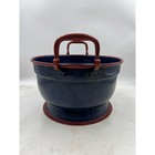 Vintage Ethan Allen Metal Italy Hand Painted Blue Red Brown Grandmillenial