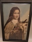 Vintage St  Therese Of Lisieux Framed Print - Little Flower Catholic Art 9x13