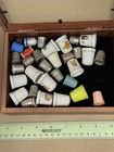 Lot Of 31 Vintage Thimbles  In Wooden Box Excellent Condition