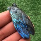2      natural Labradorite Quartz Hand Carved Cicada Skull Crystal Reiki Healing 1pc