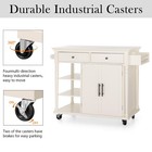 Kitchen Island Kitchen Cart On Wheel With Storage Drawer Rolling Trolley White