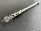 Magical Cast Pewter Wand With Cut Crystal Tip 8    Stamp On Handle
