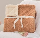 Bedsure Sherpa Fleece 50x60  Throw Blanket  Soft Cozy Cable Jacquard Tufted  Nob