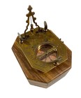 Antique Style Brass Sundial Compass With Wooden Box     Vintage Maritime Instrumen