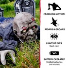 55  Crawling Zombie Halloween Animatronic Prop Lights Sounds Touch Activated