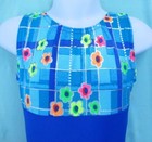 Gymnastics Leotard Girls Sz Cs Child 6 Floral Metallic Turquoise Pink Lime New