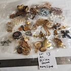 Vtg Miriam Haskell Signed Necklace Clasps Brooch Pin Earring Pendant Lbs Lot  13