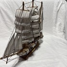 19   x17    Vintage  confection  Wooden Ship Sailing Boat Model Home Nautical Decor
