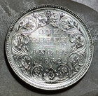 1862 British India Rupee Silver Victoria A ii 1 2 Dots Cleaned Nice Detail