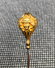 Antique Hatpin Brass Art Nouveau Double Sided Face 9 1 2 Inches