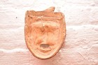 Vintage Peruvian Nazca Polychrome Pottery Face Mask