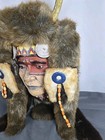 Native American Spirit Mask Wall Hanging Hand Made And Painted With Wood Base