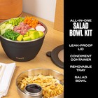  Stainless Steel 64oz Salad Bowl Kit In Onyx  Comes With 2oz Condiment Container
