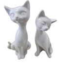 Lot 2 Vintage Otagiri Omc Japan Ceramic Siamese Kitty Cats White Figurine Mcm