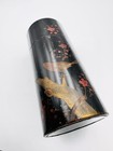  Vintage Japanese Black Lacquerware Tea Caddy Canister Peony Maki-e Chazutsu