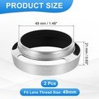 2 Pcs 49mm Lens Hood  Universal Metal Hollow Screw-in Vented Lens Hood  Silver