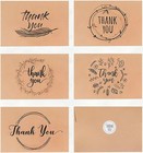 80 Thank You Cards Bulk Set With Kraft Envelopes Stickers 4x6 Blank Brown New