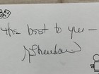 Liz Sheridan Signed Index Card