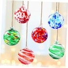6 Pcs Hand Blown Glass Christmas Ball Ornaments Hanging Decor For Xmas Tree