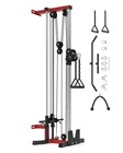 Wall Mounted Cable Machine  Dual 19 Adjustable Positions Smooth Indepen Pulley 