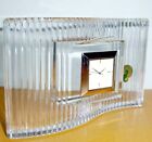Waterford Crystal Large Curved Wavelength Clock Desk mantle Ribbed Ireland New