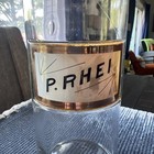 Antique Apothecary Jar Labeled P  Rhei Glass Pharmacy Bottle With Stopper