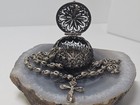 Antique 800 Silver Roman italian Filigree Rosary With Case