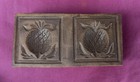 Fabulous Detail Antique 19th C  Double Strawberry Rectangular Butter Print Mold
