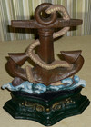 Large Cast Iron Door Stop Nautical Anchor   Rope  11 1 2   High  4 Pounds 12 Oz