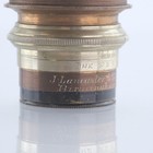 J  Lancaster   Son Brass Patent Rectigraph Lens 1 4 Pl  Antique F 8 Camera Rare 