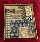 Vintage Folding Floor Sewing Basket Yarn Knitting Caddy Stand  Wood Frame mended