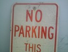 Vintage Road Highway Sign No Parking This Side Of Street 12 x 18  Man Cave Shop