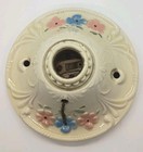 Vintage Floral Art Deco Ceiling Light Fixture Ceramic Porcelain Flush Mount Pull