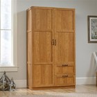 Wardrobe Closet Storage Cabinet Organizer Bedroom Hanging Unit Medium Oak Finish