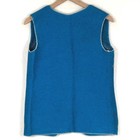 Vtg Turkish Peacock Embroidered Wool Felt Vest Sz S 34  Turquoise Blue Boho Folk