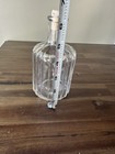 Vintage Ribbed Glass Decanter Bottle Cork Stopper Barware Whiskey Liquor
