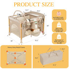 Portable 5-in-1 Baby Bassinet   Playpen With One-hand Setup - Khaki