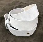 White Buff Leather Two Piece Belt   Nco Belt