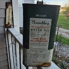 Vintage Gambles 2 Gallon Motor Oil Can Gas Station Garage Sign Pennsylvania 