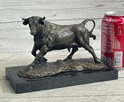 Bronze Statue Home Decor Holiday Marble Modern Metal Abstract Bull Figure Decor