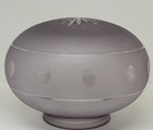 Antique 1900   s Purple Etched Frosted Starburst Ceiling Light Glass Shade