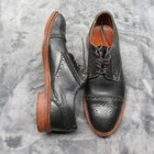 Allen Edmond Bainbridge Shoes Men 9 D Black Leather Blucher Cap Toe Vtg Usa Made