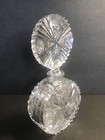 Art Deco Perfume Bottle clear Glass czechoslovakia C1940 sun Shape Stopper cut