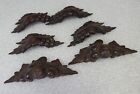 6 Antique Victorian Drawer Handles Pulls Carved Wood Eastlake Grape Leaves