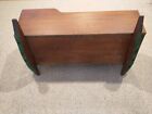 Antique Walnut Baby Cradle  Early 1800 s  With Mattress