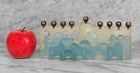 Mid-century Abstract Ice Blue Lucite Jerusalem Hanukkah Menorah